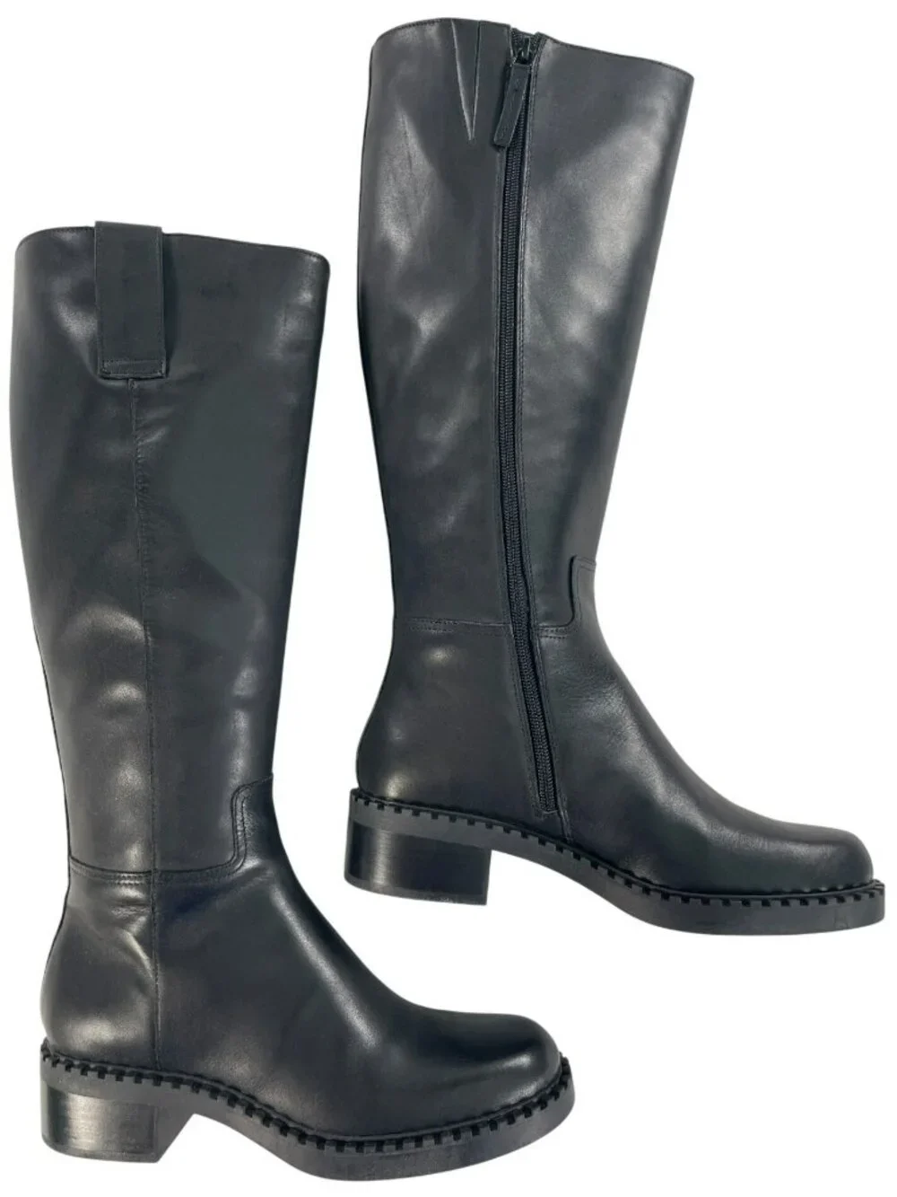 Dolce Vita Glory H20 Black Leather Knee-High Waterproof Boots Women's Size 8 NEW